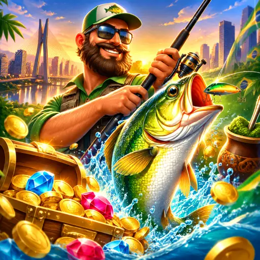 Pescador do slot Big Bass Bonanza recolhendo wilds