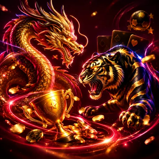 Mesa de Dragon Tiger com duas cartas viradas ao vivo