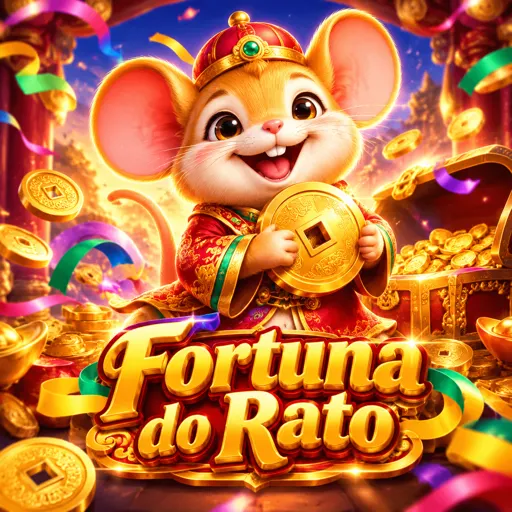 Rato da fortuna sobre moedas de ouro no Fortune Mouse